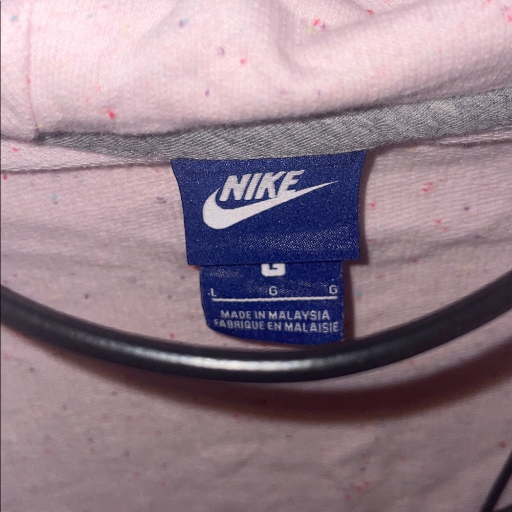 Nike girls Light Pink Hoodie spotted colorful hoodie size large tall cowl neck - Picture 4 of 7